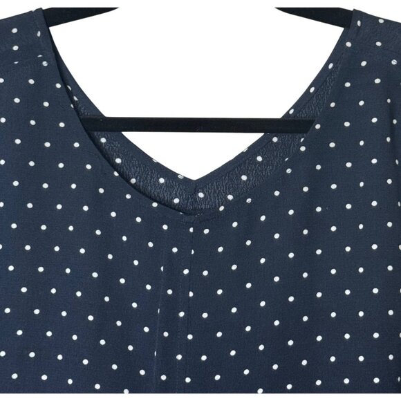 Madewell Navy Polka Dot Cap Sleeve Dress Size S 100% Viscose Pullover Minimalist - Picture 3 of 8